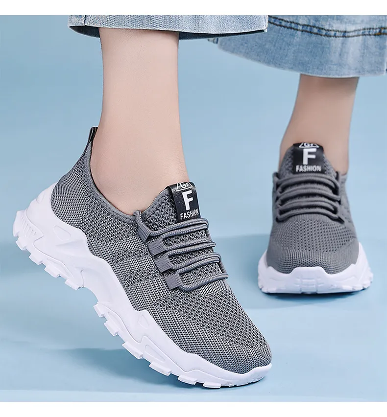 Women's Breathable Mesh Sneakers - New Spring Large Size Casual Lace-Up Running Shoes with Thick Soles for Comfort and Style showcase 13