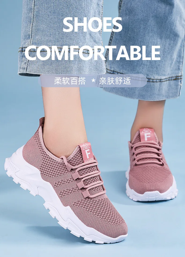 Women's Breathable Mesh Sneakers - New Spring Large Size Casual Lace-Up Running Shoes with Thick Soles for Comfort and Style showcase 5