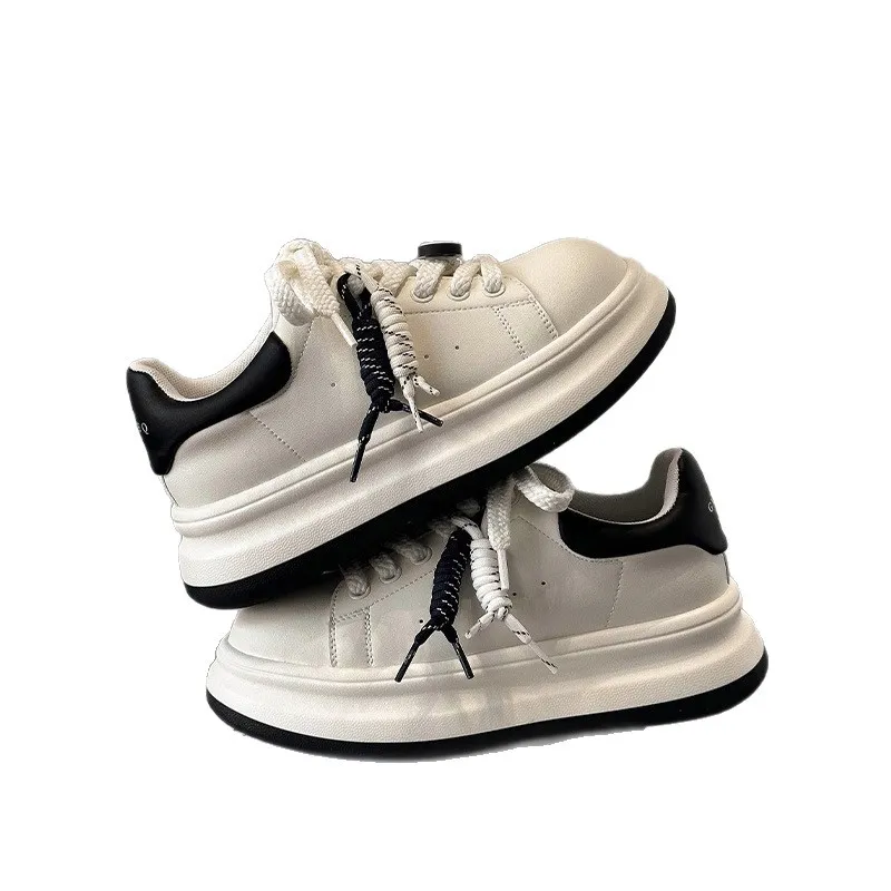 Women's White Casual Sneakers 2026 Spring New Breathable Sports Shoes Thick Sole Fashionable Low-Top Trainers for Everyday Wear thumbnail 5