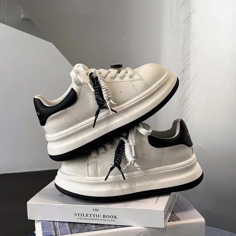 Women's White Casual Sneakers 2026 Spring New Breathable Sports Shoes Thick Sole Fashionable Low-Top Trainers for Everyday Wear showcase 7