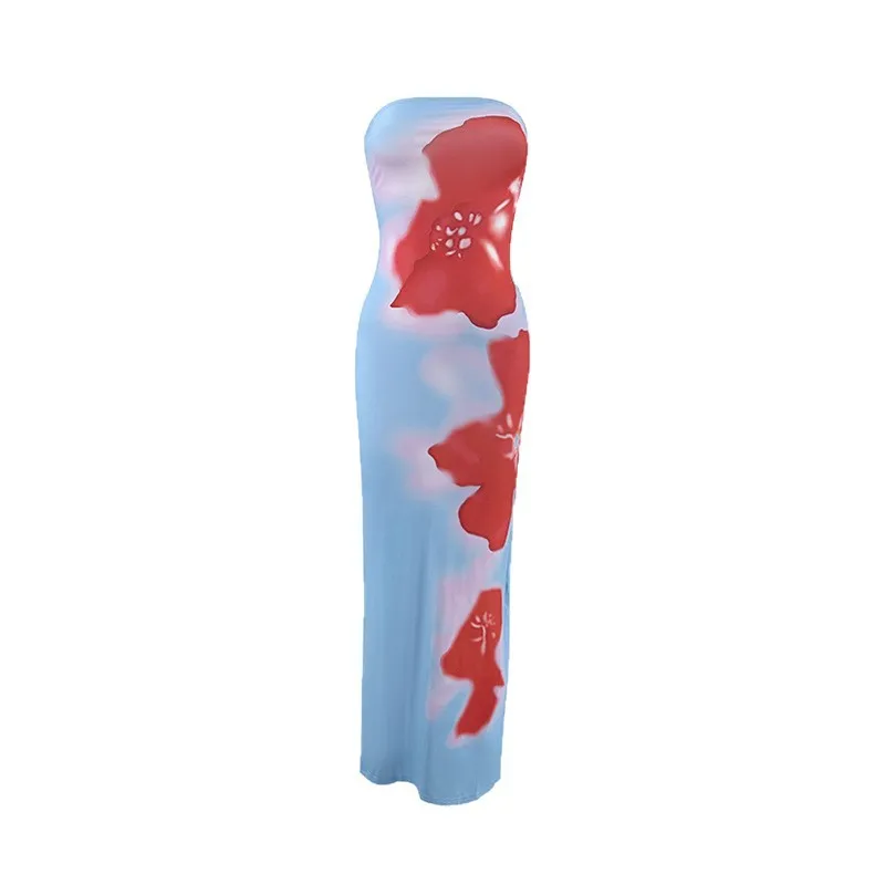 Women's Sexy Slim-Fit Printed Tube Dress - European & US Style, Open Hip Design, Factory Wholesale Fashion thumbnail 5