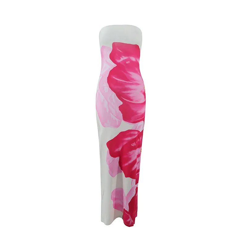Women's Sexy Slim-Fit Printed Tube Dress - European & US Style, Open Hip Design, Factory Wholesale Fashion thumbnail 8