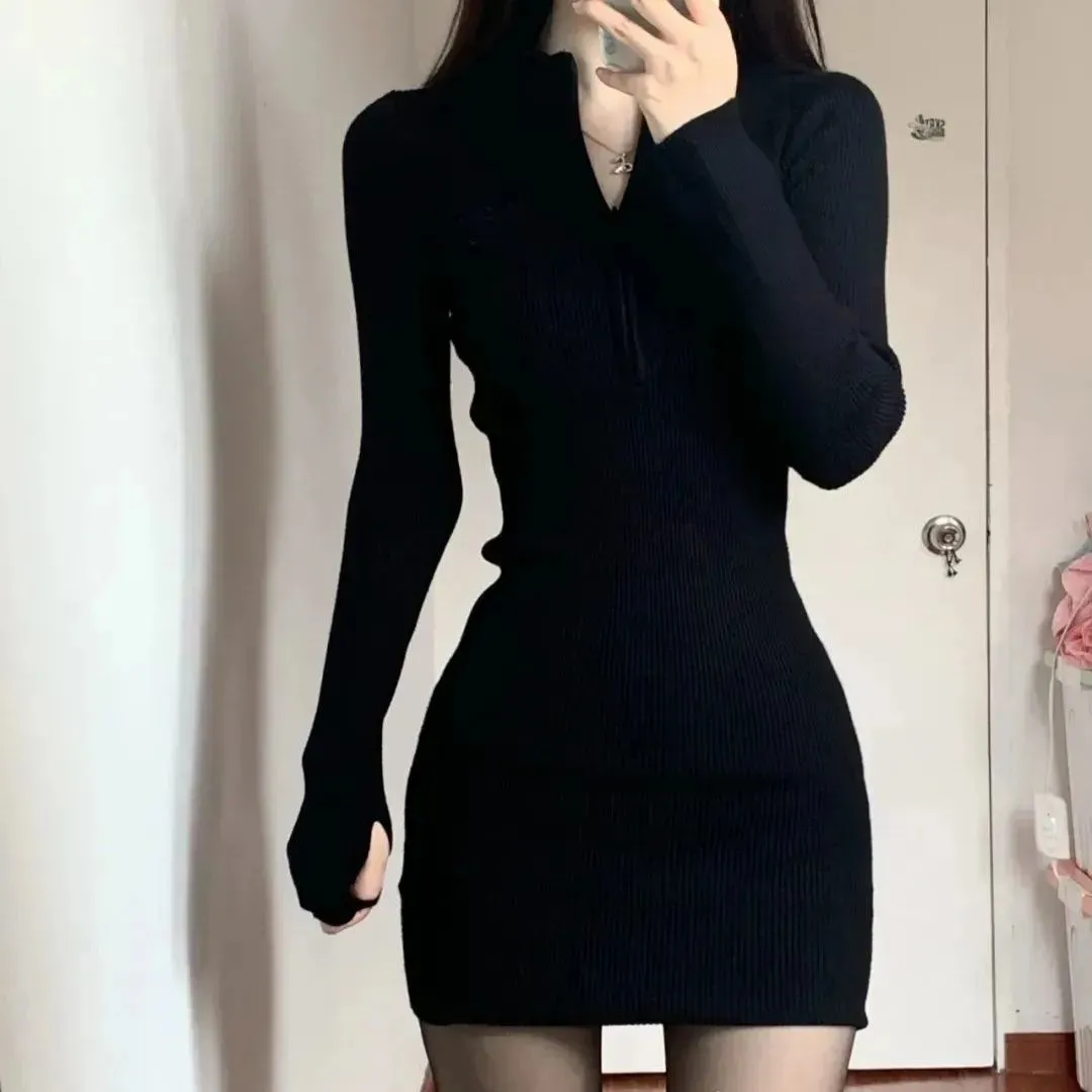 2023 New Spring Autumn Winter Women's Slim Fit Threaded Gray Hip Skirt Dress - Stylish Hot Girl Stepmother Skirt for Fashionable Ladies showcase 10