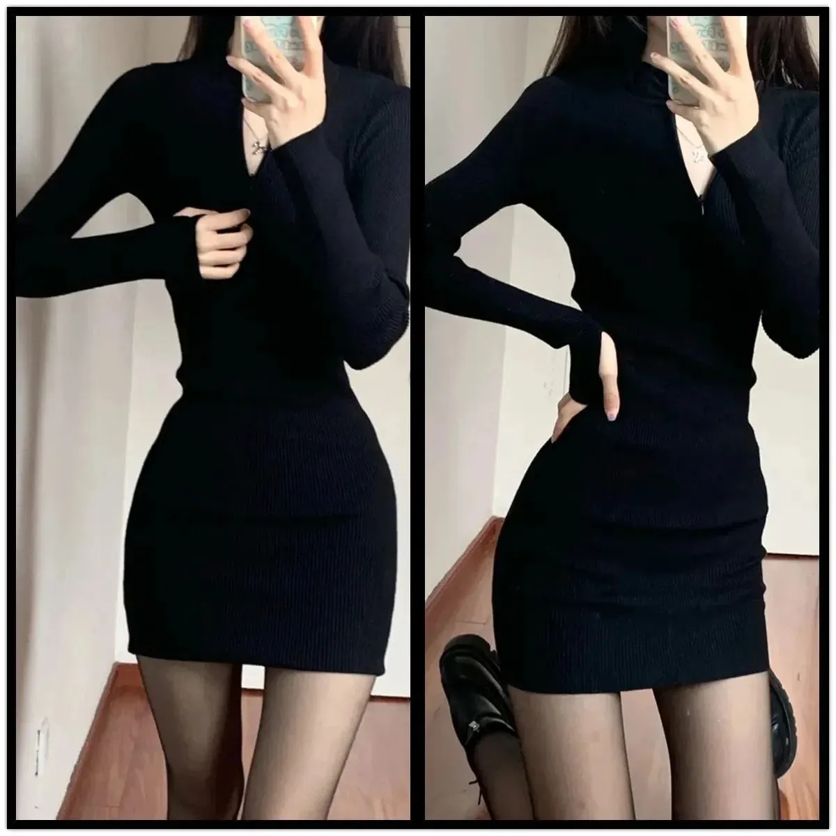 2023 New Spring Autumn Winter Women's Slim Fit Threaded Gray Hip Skirt Dress - Stylish Hot Girl Stepmother Skirt for Fashionable Ladies showcase 7