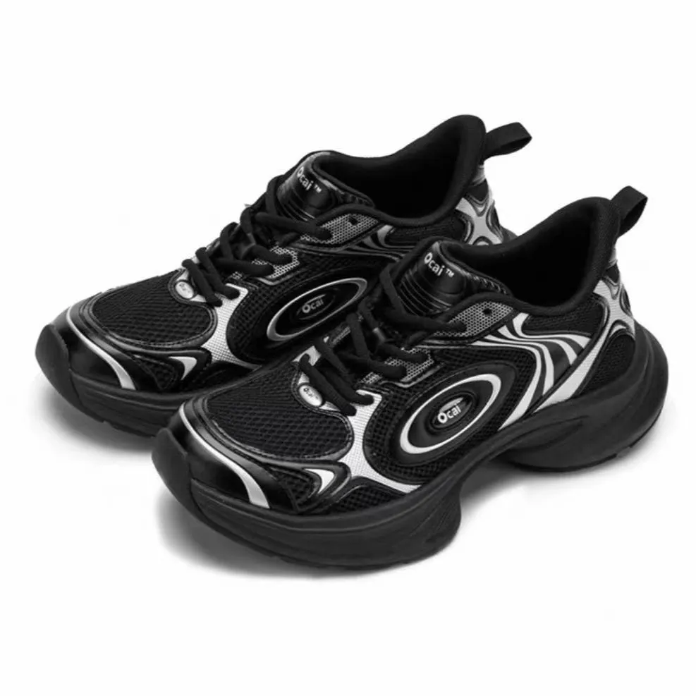 Ocai "Disk Runtech" Silver-White Flying Saucer Running Shoes for Couples - Height-Increasing Sports Fashion Dad Shoes thumbnail 7