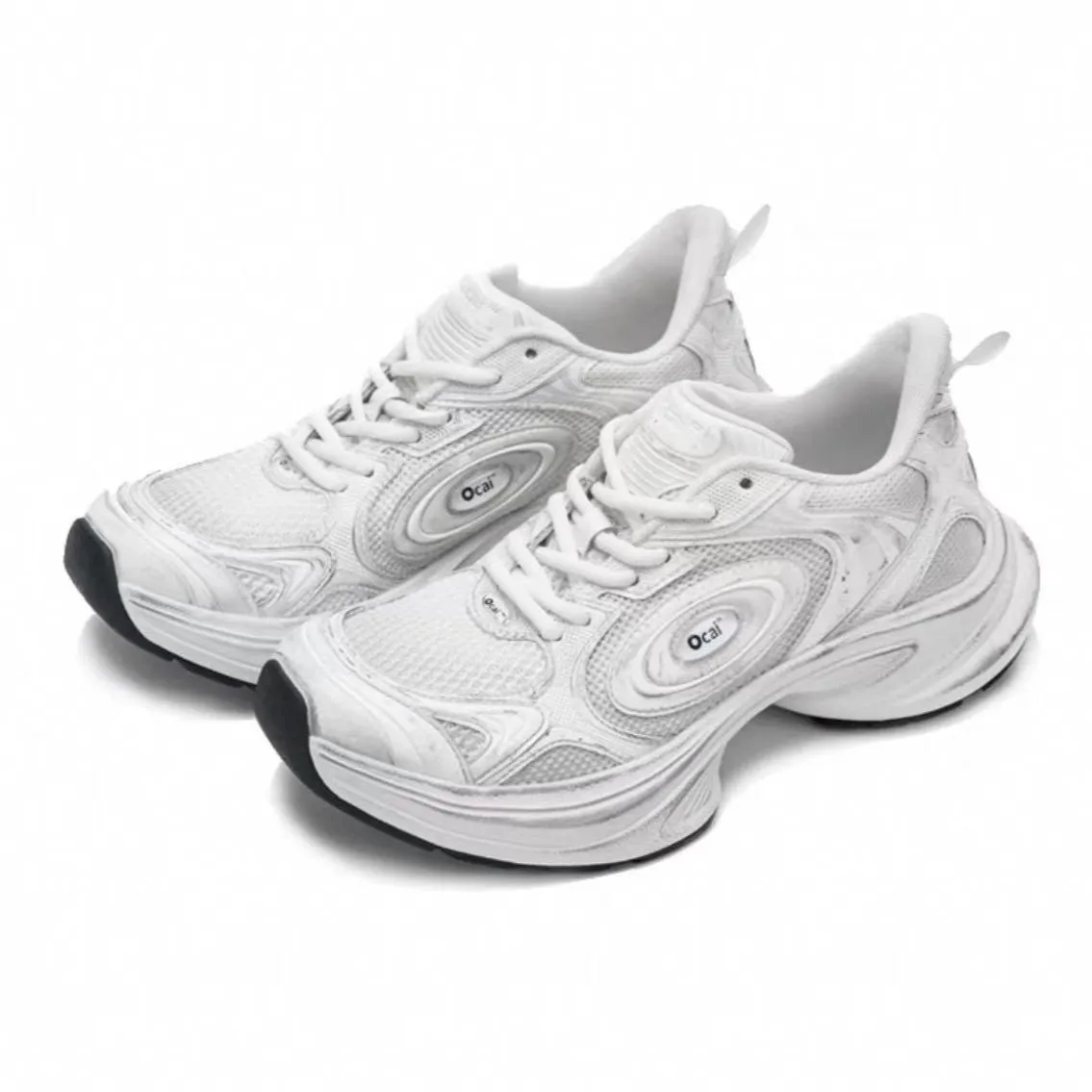 Ocai "Disk Runtech" Silver-White Flying Saucer Running Shoes for Couples - Height-Increasing Sports Fashion Dad Shoes thumbnail 8
