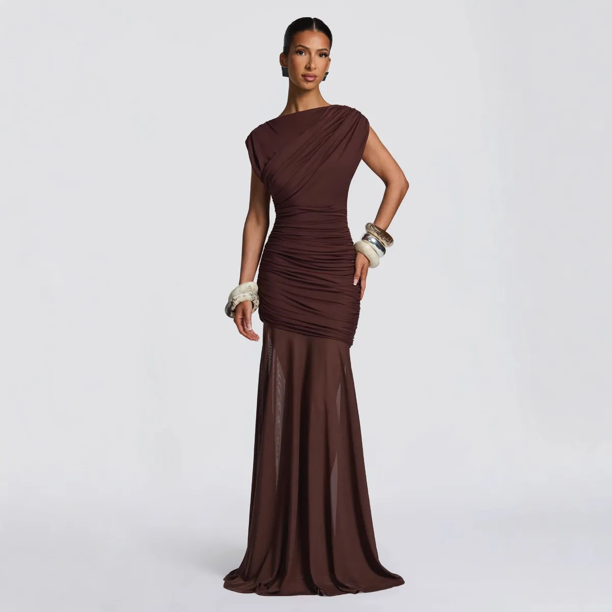 2025 French-Style Satin Maxi Dress for Women - Elegant Summer Design, Waist-Cinching, Slimming, Body-Hugging Long Gown for Parties & Occasions showcase 8