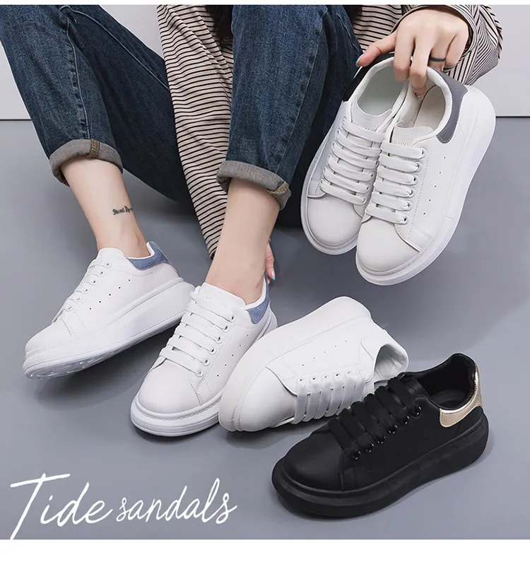 Mai Kun White Korean Style Sneakers for Women - Casual All-Match Thick-Soled Single-Layer Shoes, Perfect for 2024 Fashion Lovers showcase 2