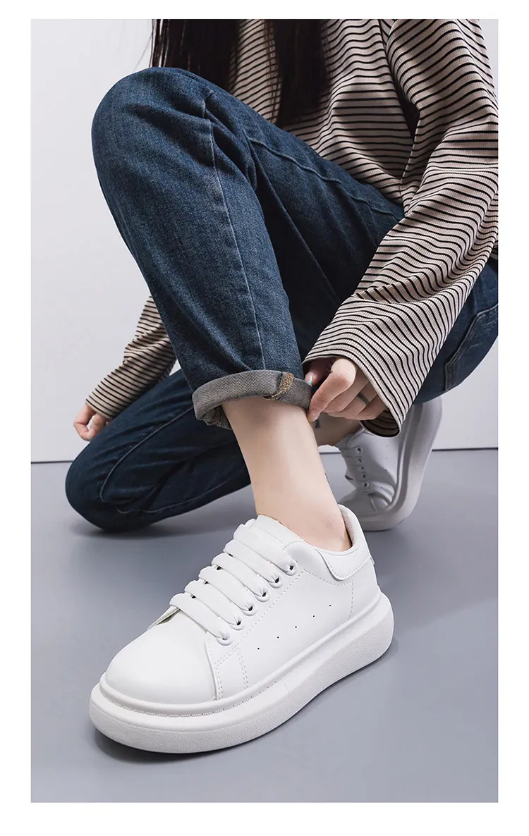 Mai Kun White Korean Style Sneakers for Women - Casual All-Match Thick-Soled Single-Layer Shoes, Perfect for 2024 Fashion Lovers showcase 8