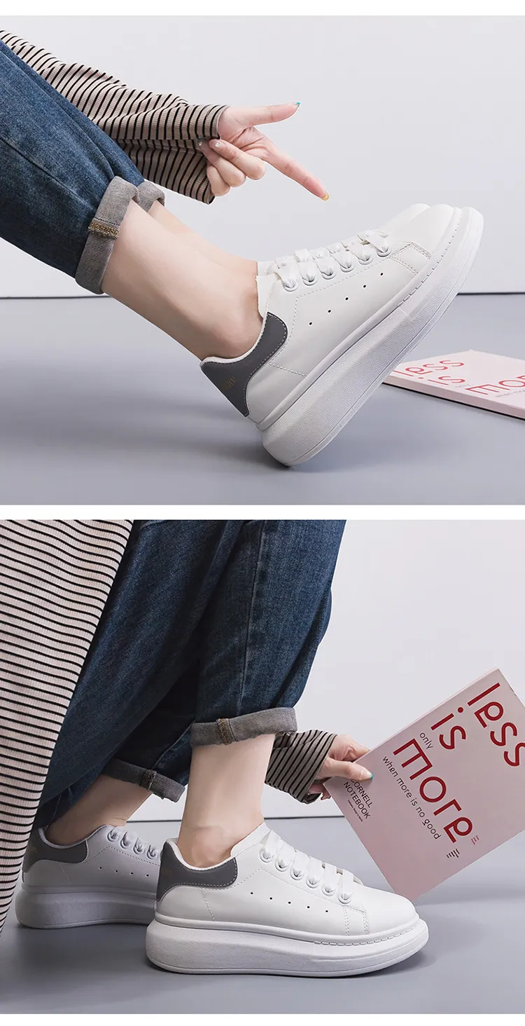 Mai Kun White Korean Style Sneakers for Women - Casual All-Match Thick-Soled Single-Layer Shoes, Perfect for 2024 Fashion Lovers showcase 10