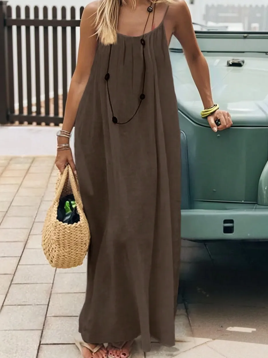 Women's Sexy Backless Loose Sleep Dress Summer V-Neck Spaghetti Strap Nightgown Lightweight Loungewear for Home thumbnail 8