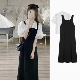 Women's Petite Black Floral Spaghetti Strap Dress - Summer New Style, Waist-Cinching, Slimming Short Dress for Elegant Look showcase 6