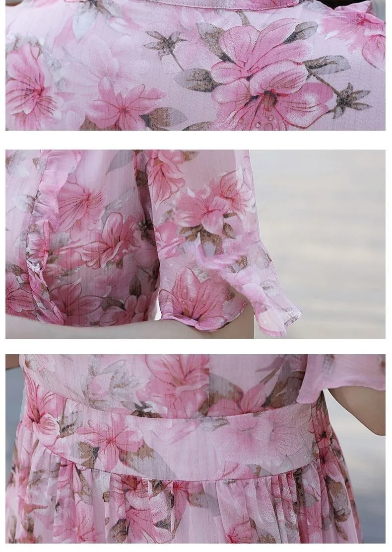 Women's Mid-Length Printed Dress Summer 2026 French High-Waisted Design Elegant Casual Fashion showcase 14