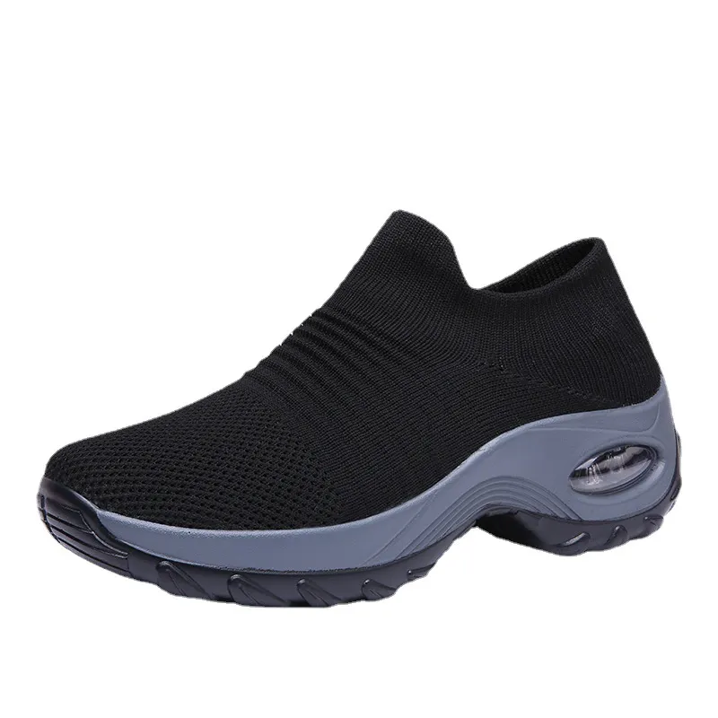 Women's Air Cushion Casual Shoes - Breathable Fly Woven Slip-On Fashion Sneakers for Everyday Comfort and Style thumbnail 5