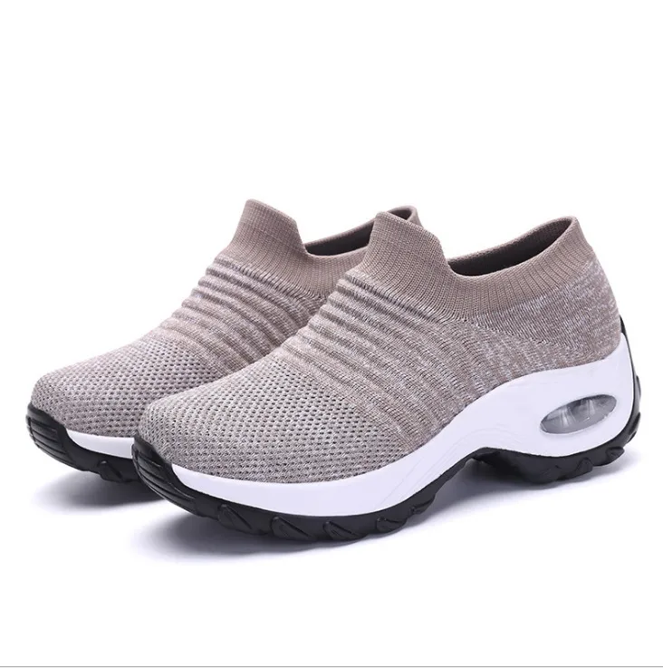 Women's Air Cushion Casual Shoes - Breathable Fly Woven Slip-On Fashion Sneakers for Everyday Comfort and Style thumbnail 7