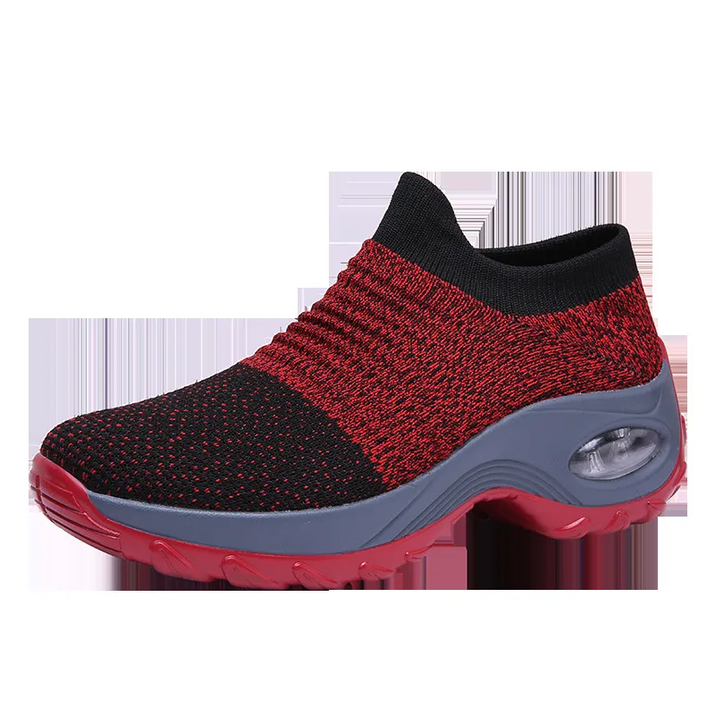 Women's Air Cushion Casual Shoes - Breathable Fly Woven Slip-On Fashion Sneakers for Everyday Comfort and Style thumbnail 6