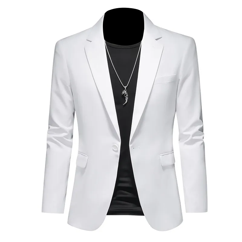 Men's Slim Fit Casual Business Suit Jacket for Weddings and Formal Events, Large Size Single Breasted Western Style Blazer thumbnail 1