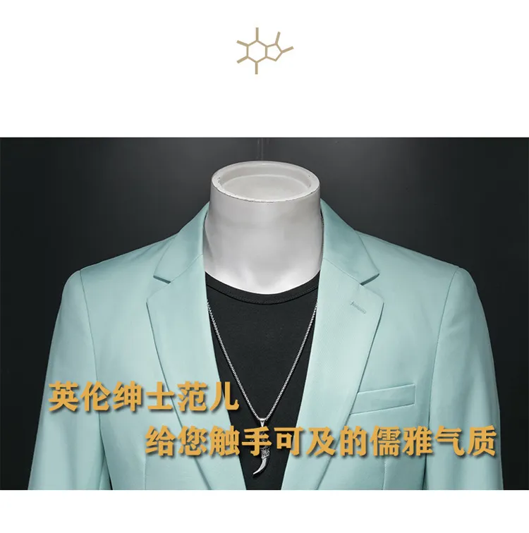 Men's Slim Fit Casual Business Suit Jacket for Weddings and Formal Events, Large Size Single Breasted Western Style Blazer showcase 2