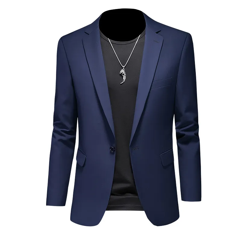 Men's Slim Fit Casual Business Suit Jacket for Weddings and Formal Events, Large Size Single Breasted Western Style Blazer thumbnail 10