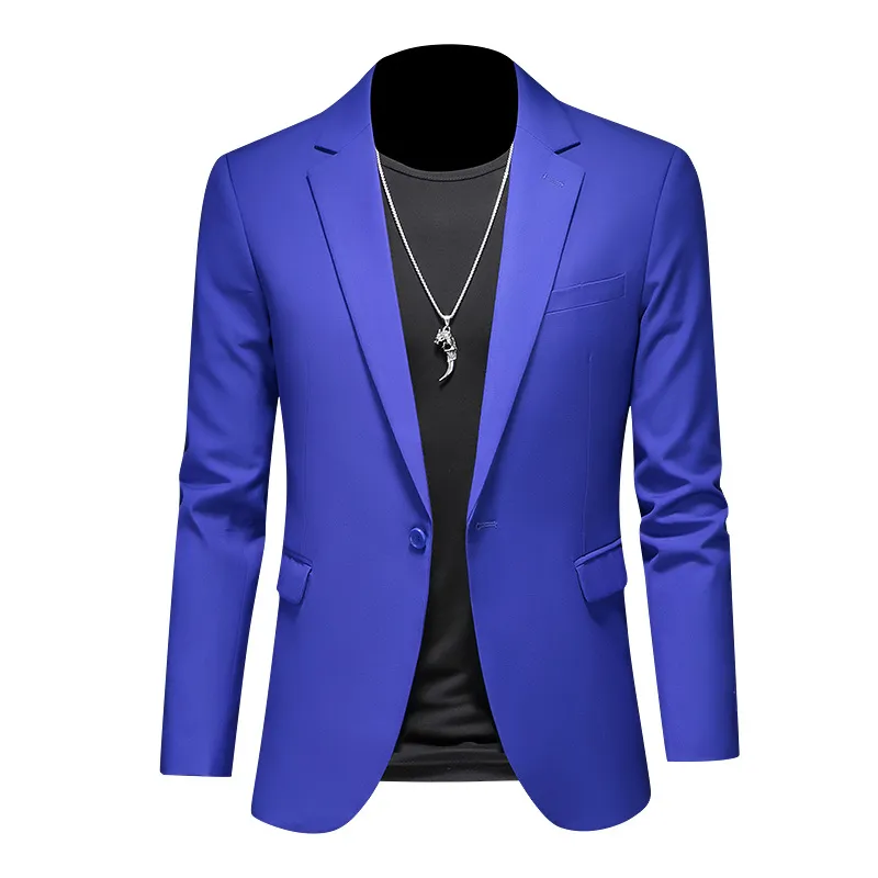 Men's Slim Fit Casual Business Suit Jacket for Weddings and Formal Events, Large Size Single Breasted Western Style Blazer thumbnail 3