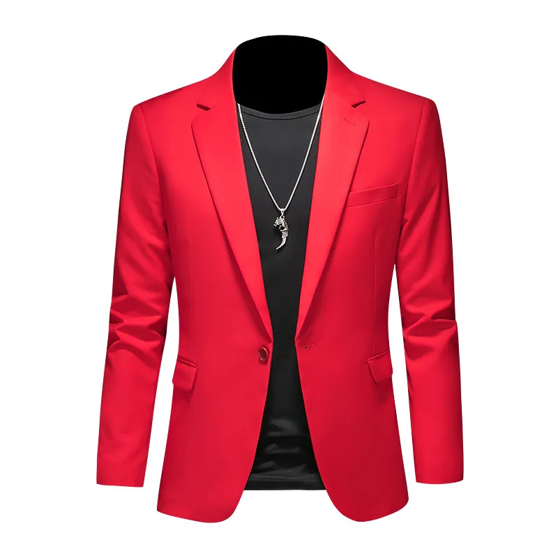Men's Slim Fit Casual Business Suit Jacket for Weddings and Formal Events, Large Size Single Breasted Western Style Blazer thumbnail 4