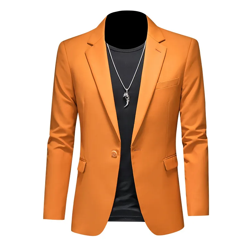 Men's Slim Fit Casual Business Suit Jacket for Weddings and Formal Events, Large Size Single Breasted Western Style Blazer thumbnail 6