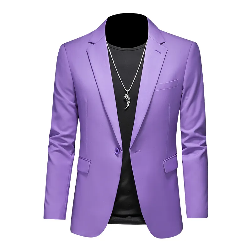 Men's Slim Fit Casual Business Suit Jacket for Weddings and Formal Events, Large Size Single Breasted Western Style Blazer thumbnail 9