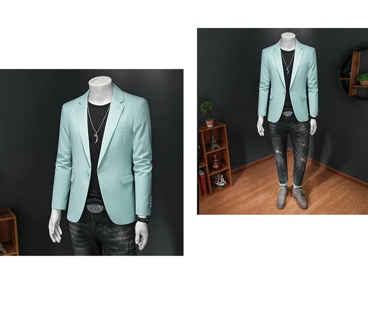 Men's Slim Fit Casual Business Suit Jacket for Weddings and Formal Events, Large Size Single Breasted Western Style Blazer showcase 9