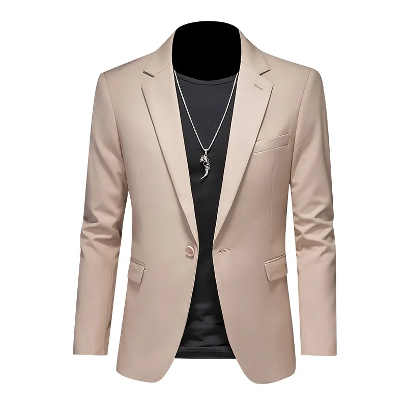 Men's Slim Fit Casual Business Suit Jacket for Weddings and Formal Events, Large Size Single Breasted Western Style Blazer thumbnail 7
