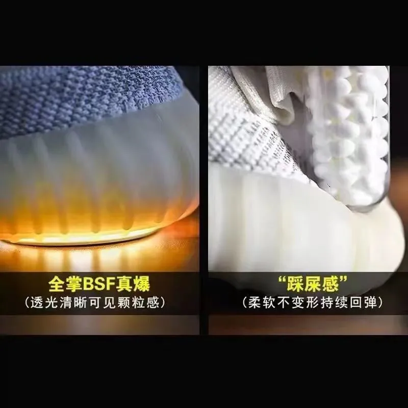 Summer Breathable Baiyi Coconut Shoes Men's 350 White Yellow Daisy Sneakers - Soft Bottom Casual Running Shoes for Everyday Wear showcase 3