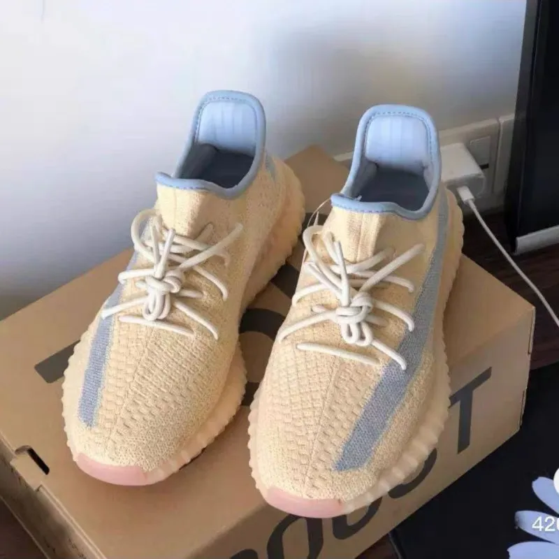 Summer Breathable Baiyi Coconut Shoes Men's 350 White Yellow Daisy Sneakers - Soft Bottom Casual Running Shoes for Everyday Wear showcase 17