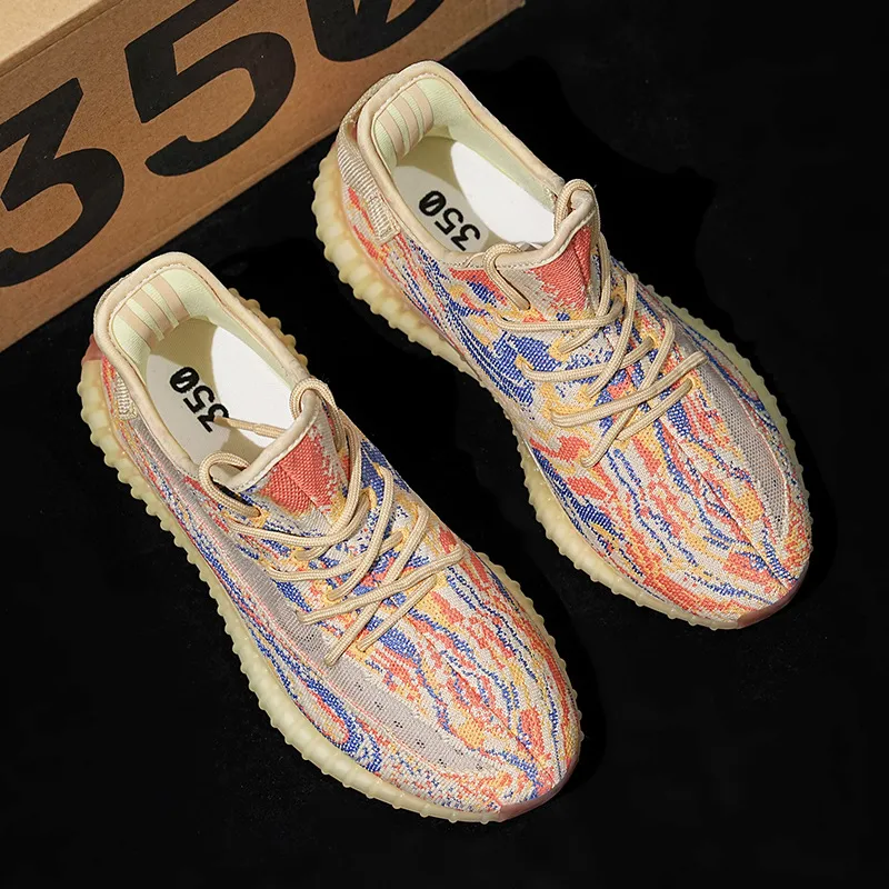 Summer Breathable Baiyi Coconut Shoes Men's 350 White Yellow Daisy Sneakers - Soft Bottom Casual Running Shoes for Everyday Wear thumbnail 3