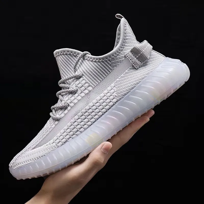 Men's Breathable Fly-Knit Mesh Sports Shoes - Lightweight Casual Running Sneakers with Soft Soles, Trendy Design, Available in Large Sizes 35-47 thumbnail 1