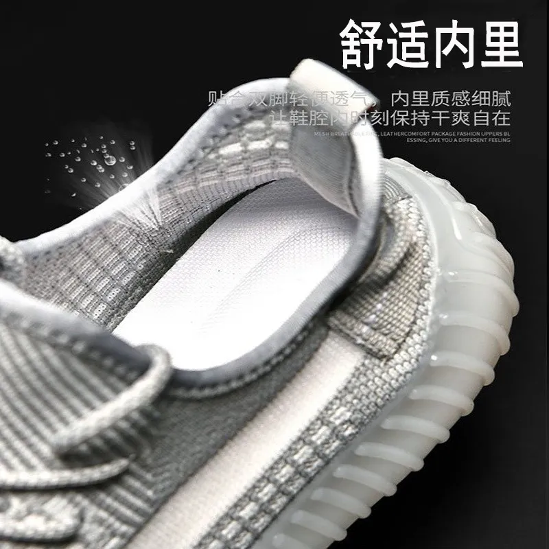 Men's Breathable Fly-Knit Mesh Sports Shoes - Lightweight Casual Running Sneakers with Soft Soles, Trendy Design, Available in Large Sizes 35-47 thumbnail 3