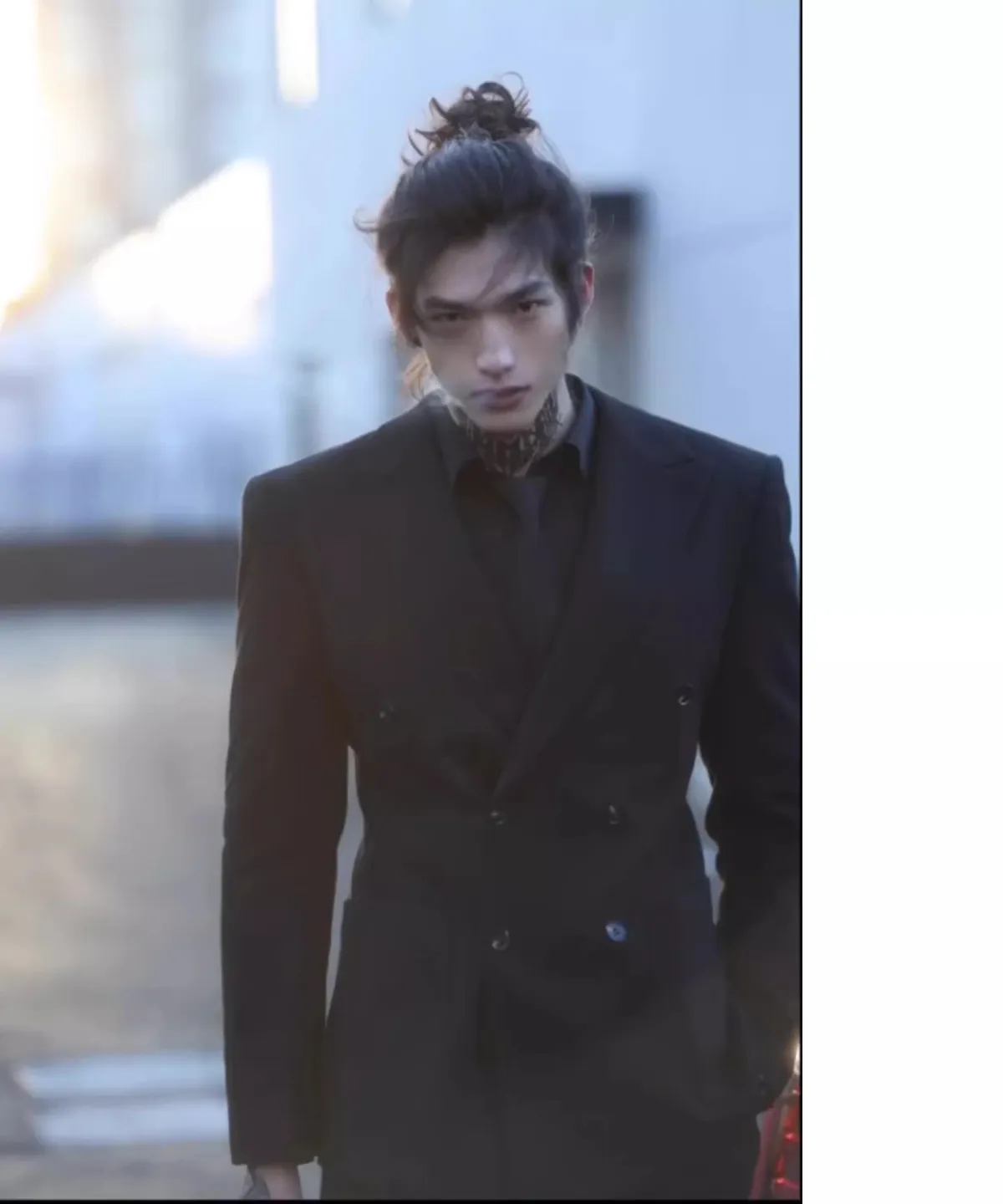 Men's Black Double-Breasted Suit Jacket - High-End Formal & Casual Slim Fit Blazer for Spring showcase 6