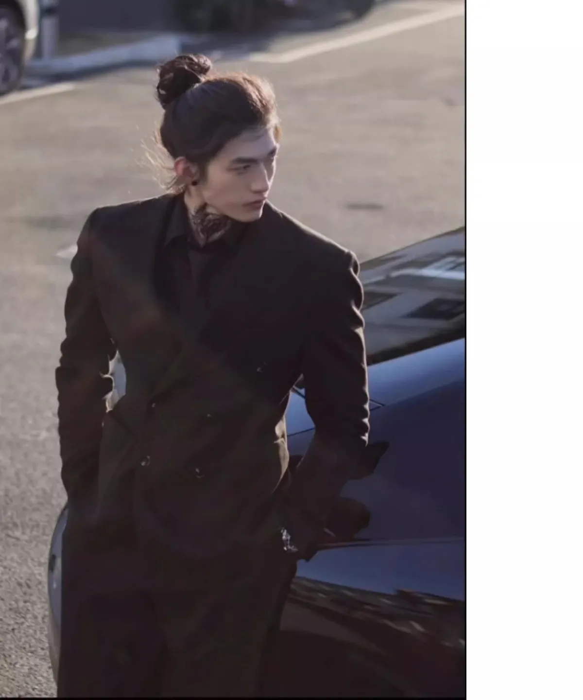 Men's Black Double-Breasted Suit Jacket - High-End Formal & Casual Slim Fit Blazer for Spring showcase 5