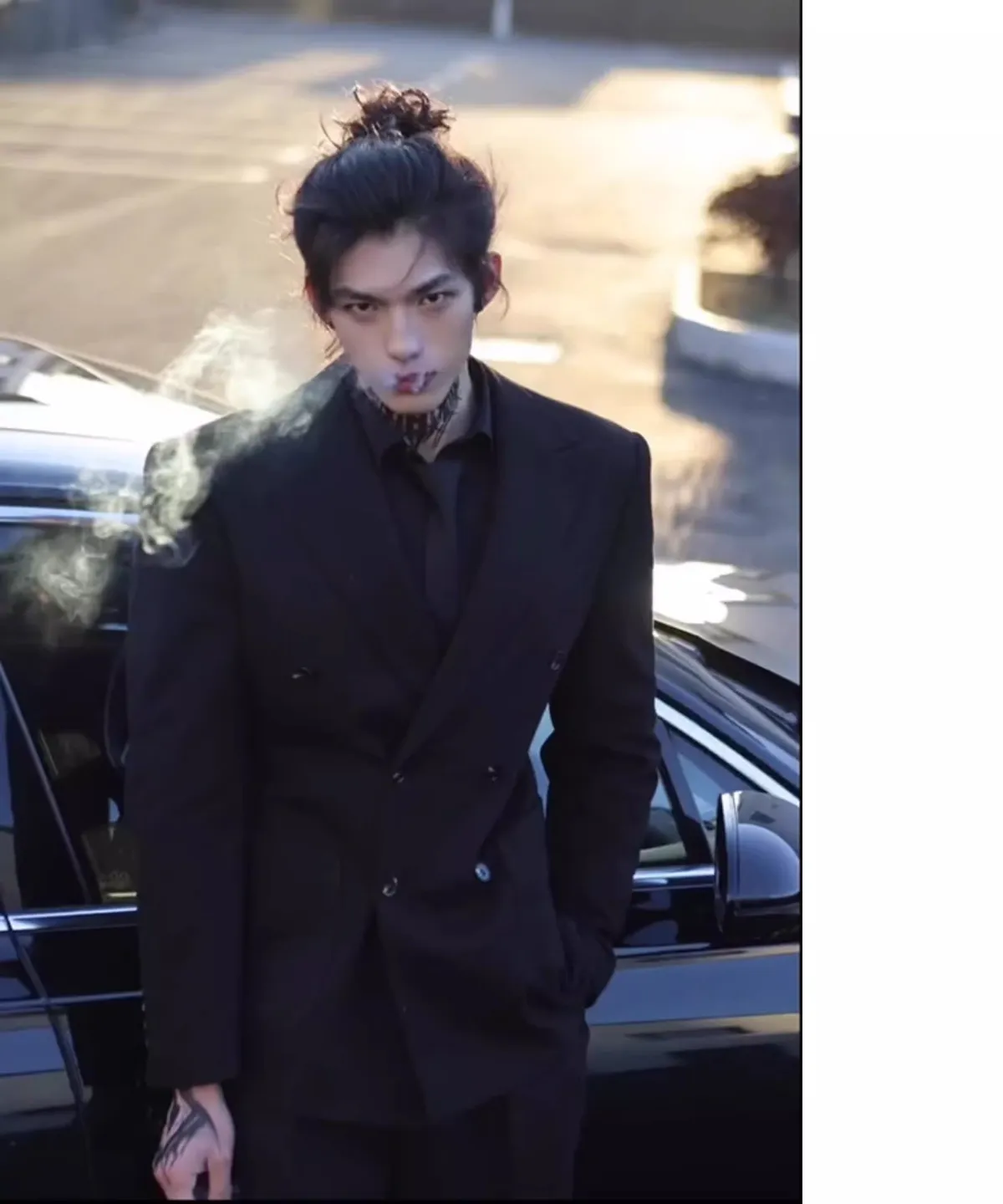 Men's Black Double-Breasted Suit Jacket - High-End Formal & Casual Slim Fit Blazer for Spring showcase 2