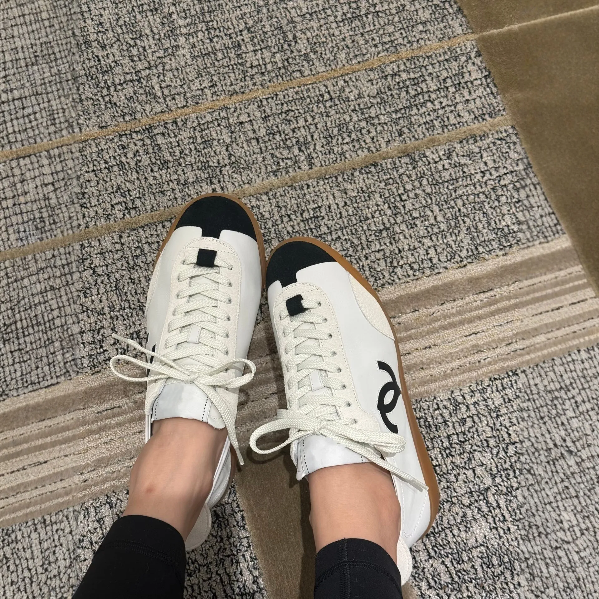 2025 New French Style Women's Genuine Leather Colorblock Casual Sneakers - Comfortable Low-Top Fashion Sports Shoes - Image 4