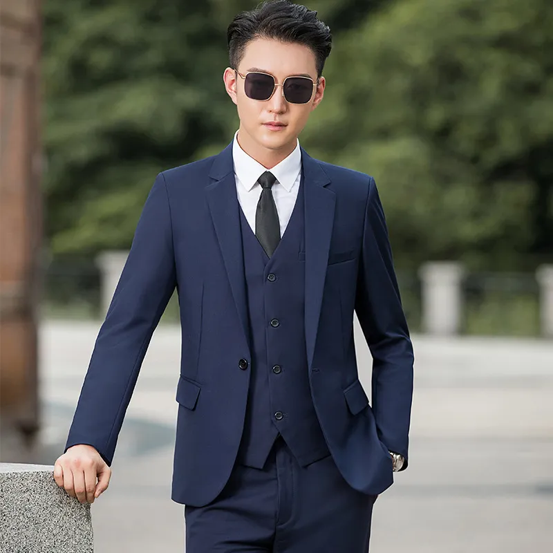 Men's Slim Fit Black Suit Set for Youth, High School Students, and Adults - Formal Business Attire for Special Occasions - Image 2