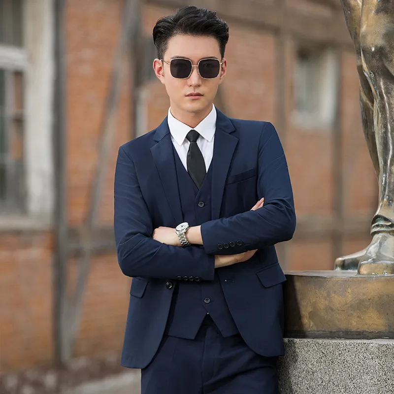 Men's Slim Fit Black Suit Set for Youth, High School Students, and Adults - Formal Business Attire for Special Occasions - Image 1