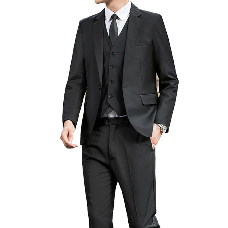 Men's Slim Fit Black Suit Set for Youth, High School Students, and Adults - Formal Business Attire for Special Occasions - Image 8