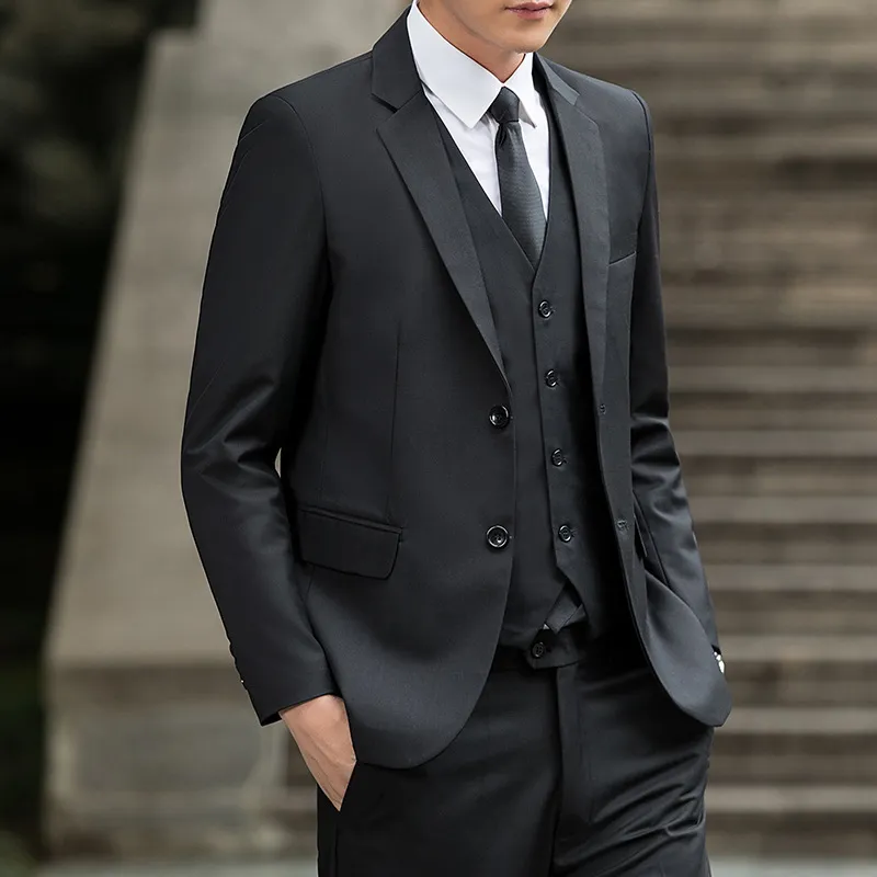 Men's Slim Fit Black Suit Set for Youth, High School Students, and Adults - Formal Business Attire for Special Occasions - Image 6