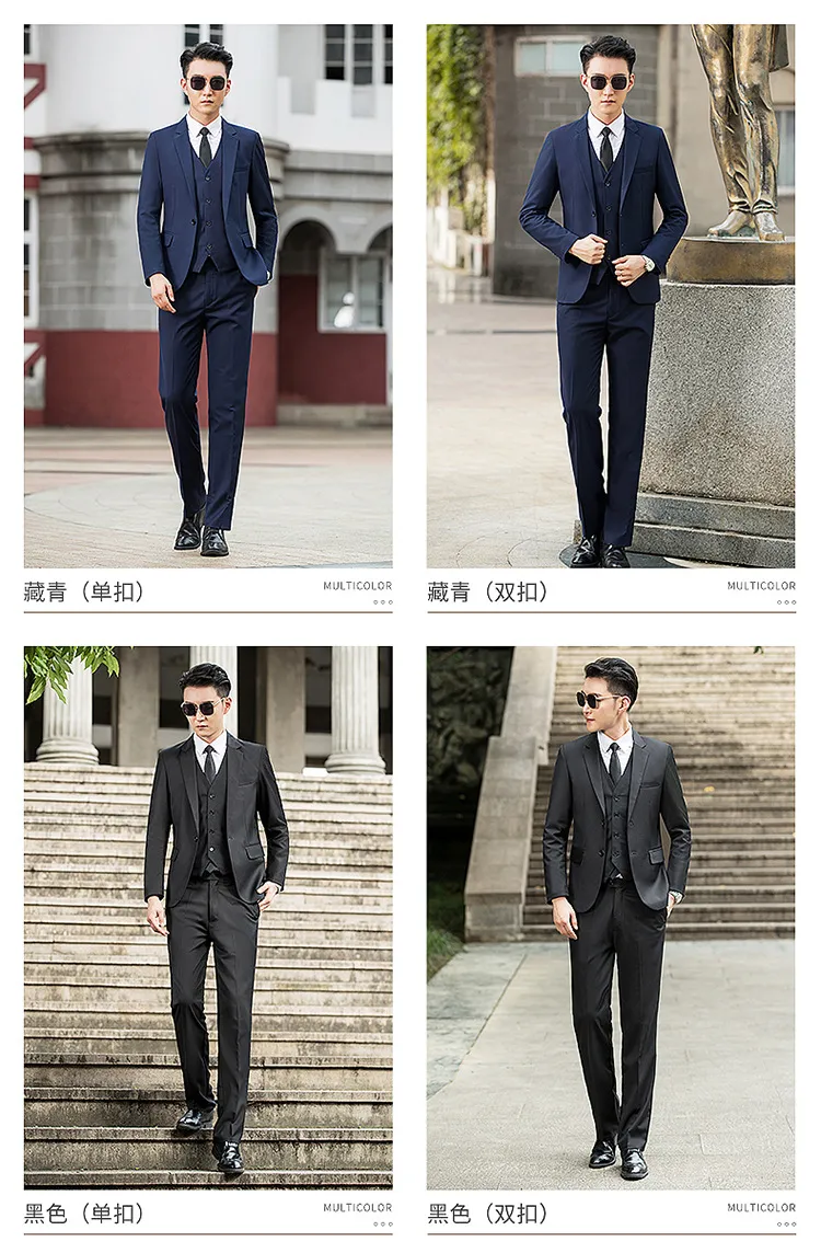 Men's Slim Fit Black Suit Set for Youth, High School Students, and Adults - Formal Business Attire for Special Occasions showcase 12