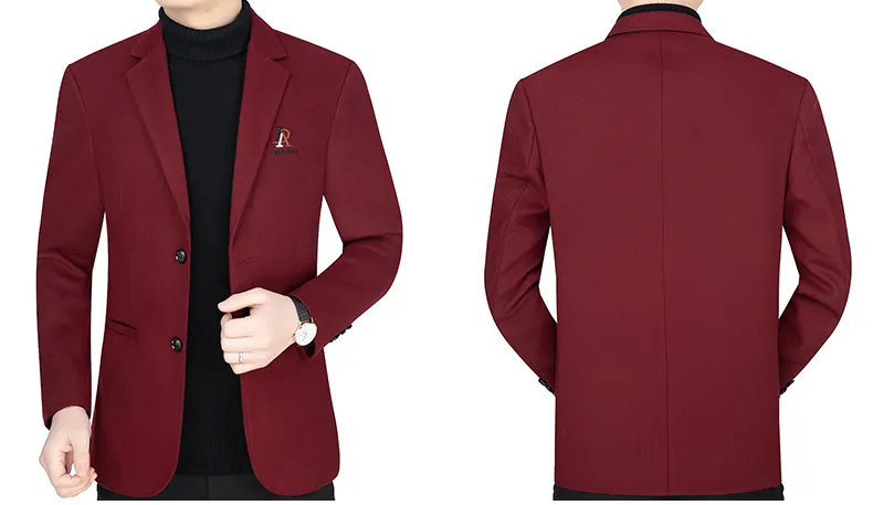 Men's Casual Wool Blazer Jacket Spring Autumn 2026 Style Single-Piece Suit for Middle-Aged Dads showcase 10