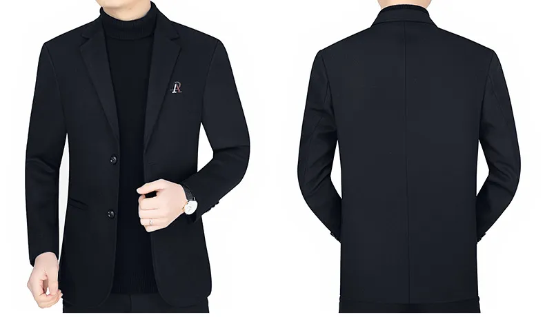 Men's Casual Wool Blazer Jacket Spring Autumn 2026 Style Single-Piece Suit for Middle-Aged Dads showcase 19
