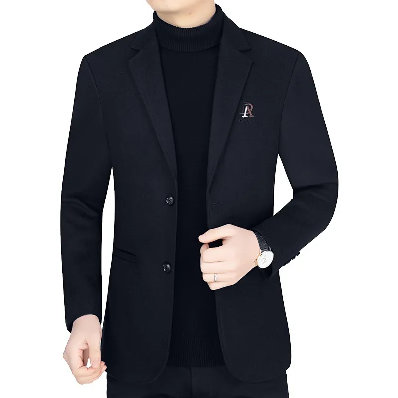 Men's Casual Wool Blazer Jacket Spring Autumn 2026 Style Single-Piece Suit for Middle-Aged Dads thumbnail 5