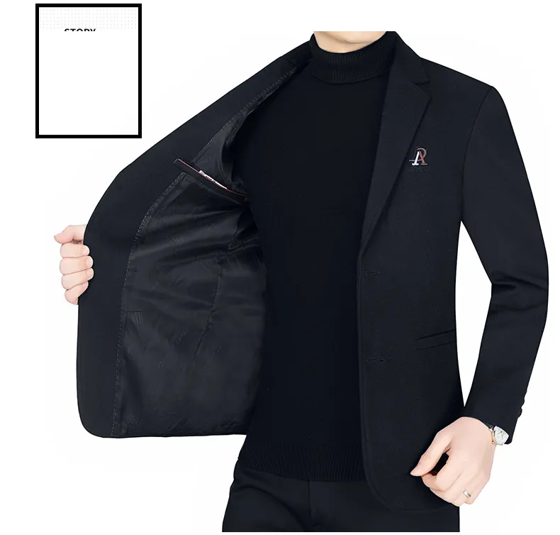 Men's Casual Wool Blazer Jacket Spring Autumn 2026 Style Single-Piece Suit for Middle-Aged Dads showcase 20