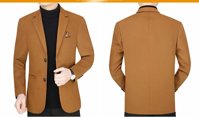 Men's Casual Wool Blazer Jacket Spring Autumn 2026 Style Single-Piece Suit for Middle-Aged Dads showcase 13