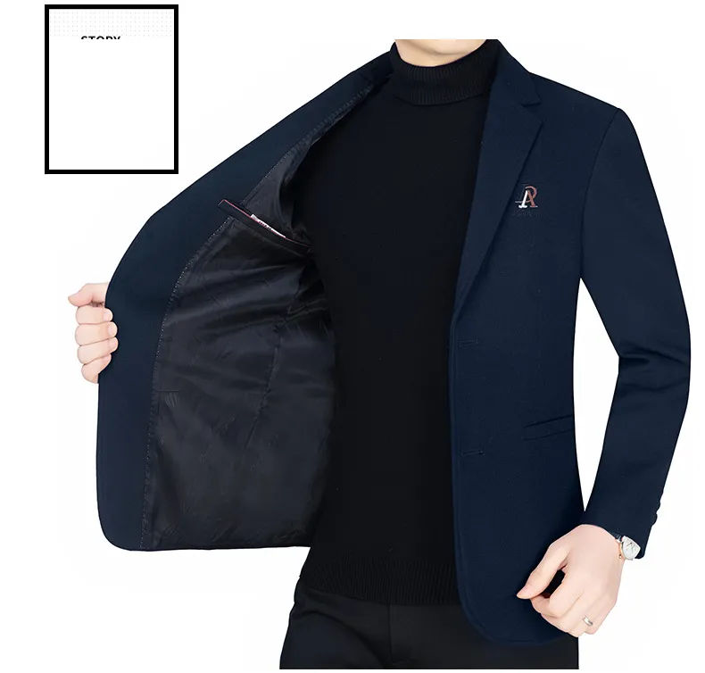 Men's Casual Wool Blazer Jacket Spring Autumn 2026 Style Single-Piece Suit for Middle-Aged Dads showcase 17