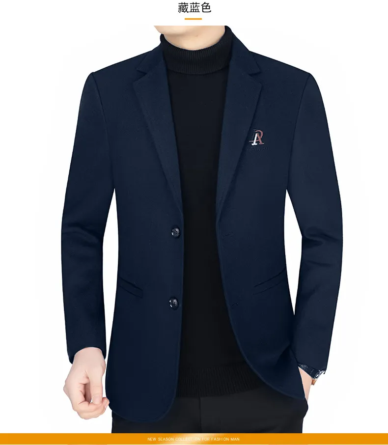 Men's Casual Wool Blazer Jacket Spring Autumn 2026 Style Single-Piece Suit for Middle-Aged Dads showcase 15